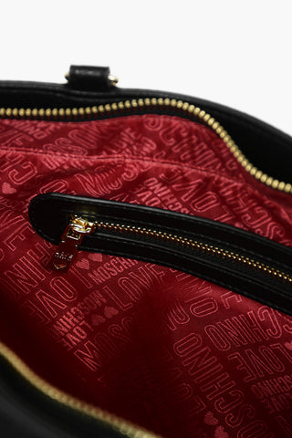 LOVE Faux Leather Tote Bag with Golden Monogram