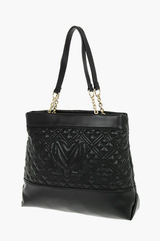 LOVE Quilted Eco-Leather Shoulder Bag with Monogram