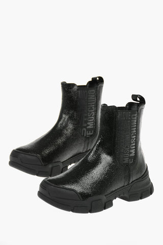 LOVE 4cm Textured Leather Logoed Band TREK45 Chelsea Boots with Track Sole