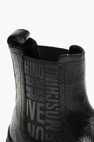 LOVE 4cm Textured Leather Logoed Band TREK45 Chelsea Boots with Track Sole
