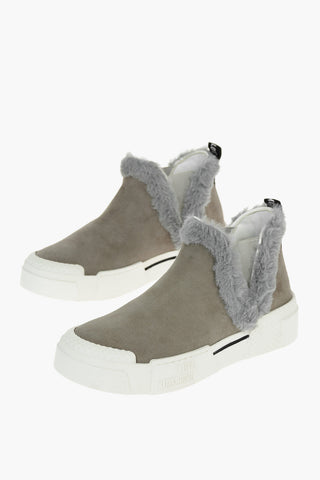 LOVE 4.5cm Suede TEXTURE50 Slip On Sneakers with Platform