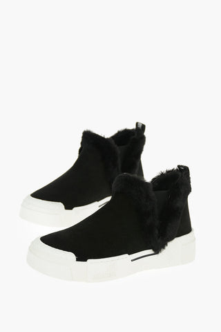 LOVE 4.5cm Suede TEXTURE50 Slip On Sneakers with Platform