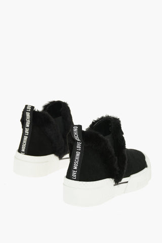 LOVE 4.5cm Suede TEXTURE50 Slip On Sneakers with Platform