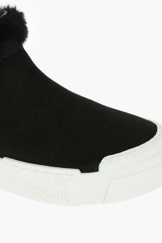 LOVE 4.5cm Suede TEXTURE50 Slip On Sneakers with Platform