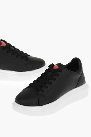 LOVE Contrasting Sole Leather Sneakers