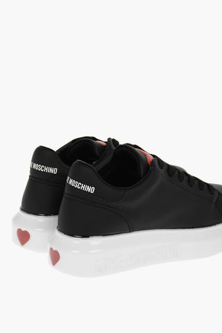 LOVE Contrasting Sole Leather Sneakers