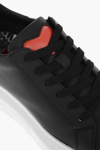 LOVE Contrasting Sole Leather Sneakers