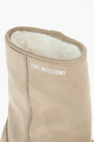 LOVE Faux Suede TEXTURE50 Boots with Glitter Heart Detail