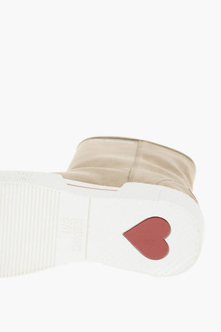 LOVE Faux Suede TEXTURE50 Boots with Glitter Heart Detail