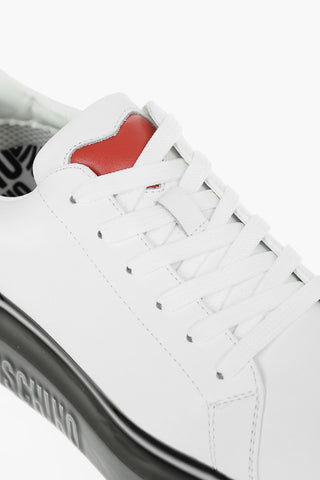 LOVE Sneakers Basse GOMMA40 in Pelle con Platform Logato in Gomma 5cm
