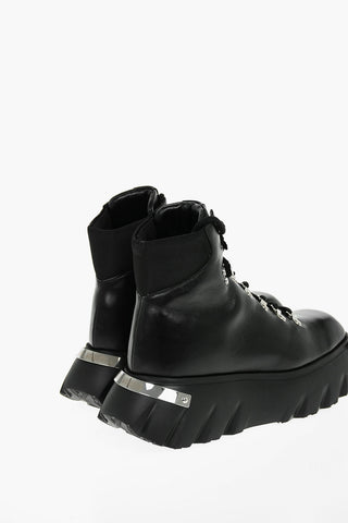LOVE Anfibi CLIMB60 in pelle con suola Platform Chunky 5.5cm