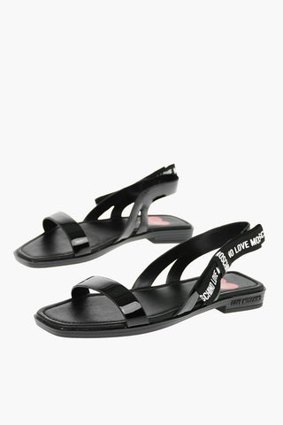 LOVE Square Toe Patent Faux Leather KARL 20 Sandals
