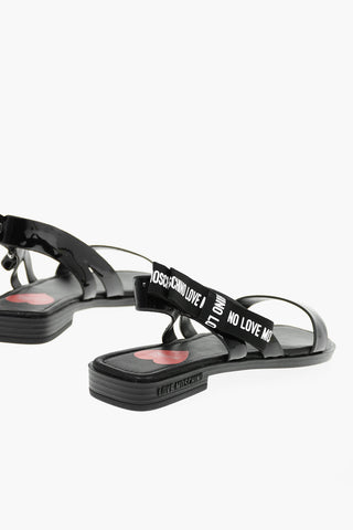 LOVE Square Toe Patent Faux Leather KARL 20 Sandals
