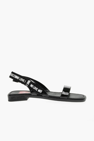 LOVE Square Toe Patent Faux Leather KARL 20 Sandals