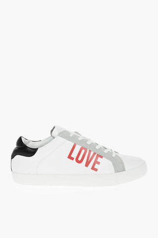 LOVE Leather CASSE25 Low-Top Sneakers with Suede Details