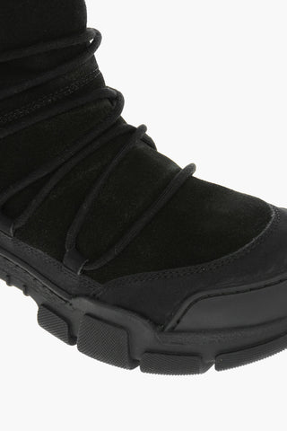 LOVE 4cm Suede TREK45 Boots with Laces and Faux Fur Detail