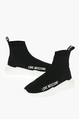 LOVE solid color RUNNING35 sock sneakers with contrasting sole