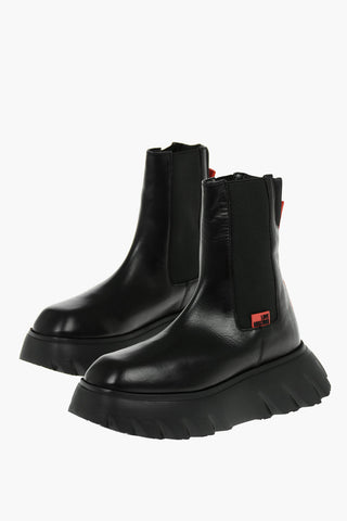 LOVE Stivaletti Chelsea CLIMB60 in Pelle con Suola Chunkly e Dettaglio a Contrasto