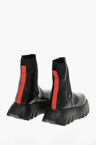 LOVE Stivaletti Chelsea CLIMB60 in Pelle con Suola Chunkly e Dettaglio a Contrasto