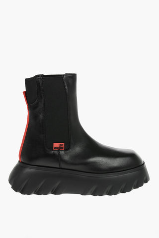 LOVE Stivaletti Chelsea CLIMB60 in Pelle con Suola Chunkly e Dettaglio a Contrasto