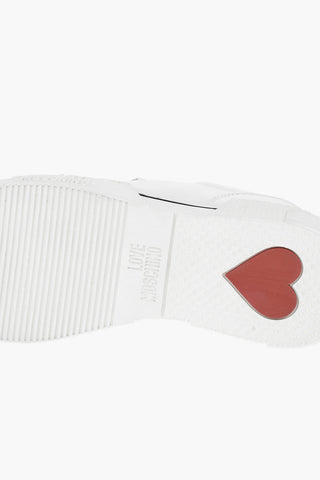Love Sneakers Basse TEXTURE50 in Pelle con Catena Dorata Decorativa