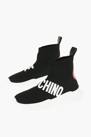 LOVE Embossed Logo RUNNING35 High-Top Sock Sneakers