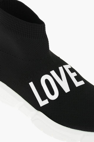 LOVE Embossed Logo RUNNING35 High-Top Sock Sneakers