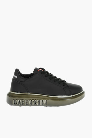 LOVE Contrasting Details Leather Sneakers