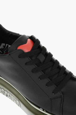 LOVE Contrasting Details Leather Sneakers