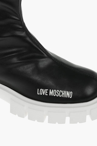 LOVE 4.5cm Faux Leather TASSEL50 Ankle Boots with Chunky Sole