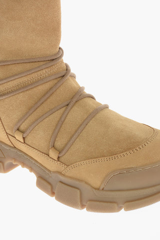 LOVE 4cm Suede Ankle Boots with Faux-Fur Detail