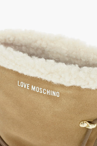 LOVE 4cm Suede Ankle Boots with Faux-Fur Detail