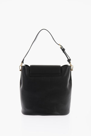 LOVE Borsa a Secchiello in Ecopelle Martellata con Logo in Rilievo