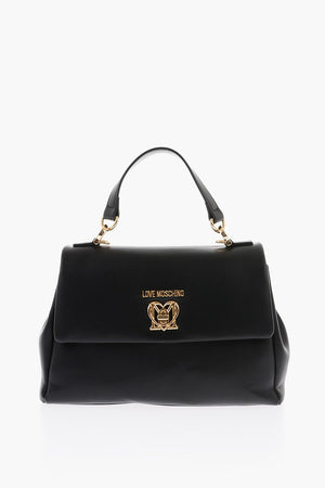 LOVE Borsa in Ecopelle con Chiusura a Rotazione e Tracolla Removibile