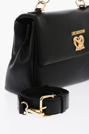 LOVE Borsa in Ecopelle con Chiusura a Rotazione e Tracolla Removibile