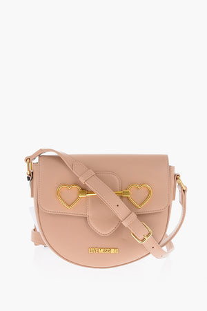 LOVE Eco-Leather Shoulder Bag with Gold Heart Clasp