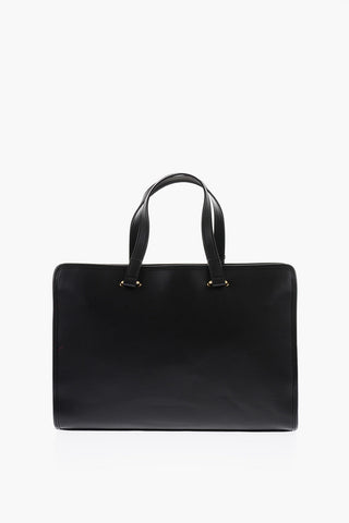 LOVE Faux Leather Solid Color SAFETY Tote Bag with Golden Buckle