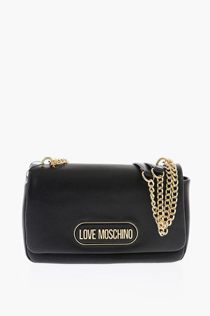 LOVE Borsa a Spalla in Ecopelle Martellata con Logo Dorato
