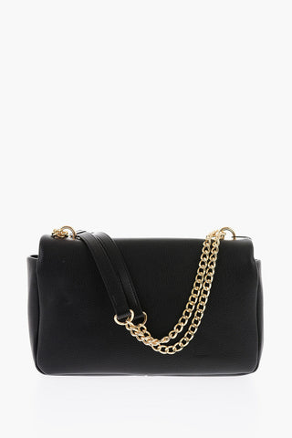 LOVE Pebbled Faux Leather Shoulder Bag with Gold Logo