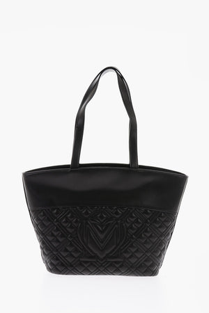 LOVE Borsa Tote in Pelle Vegan Trapuntata con Logo in Rilievo