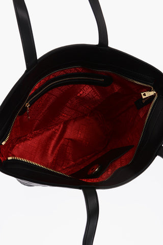 LOVE Vegan Leather Quilted Tote Bag with Embossed Logo