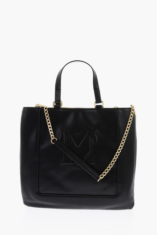 LOVE Top-Handle Bag in Faux Leather with Maxi Monogram and Removable Scarf