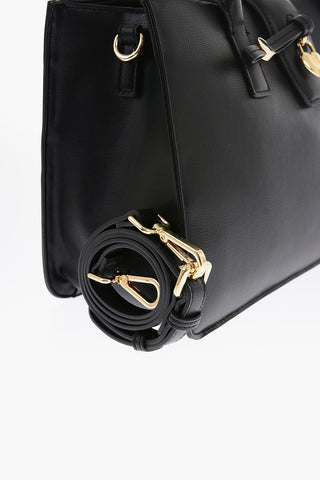 LOVE Faux Leather Tote Bag with Gold Heart Charm