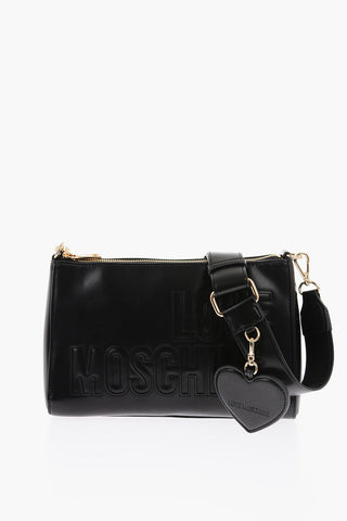 LOVE Faux Leather Shoulder Bag with Intarsio Logo and Removable Mirror