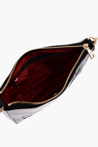 LOVE Faux Leather Shoulder Bag with Intarsio Logo and Removable Mirror