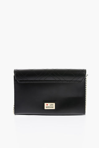 LOVE Quilted Faux Leather Bag with Golden Round Applications
