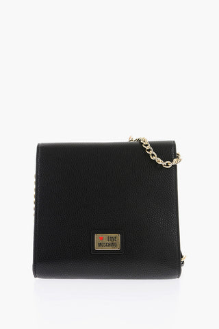 LOVE Golden Detail Textured Faux Leather Crossbody Bag