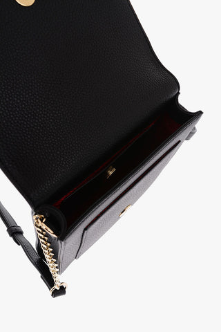 LOVE Golden Detail Textured Faux Leather Crossbody Bag