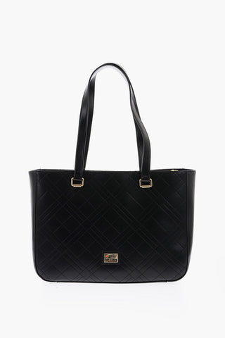 LOVE Borsa Tote in Ecopelle con Applicazioni Rotonde Dorate