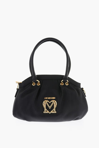 LOVE Faux Leather Bowler Bag with Removable Braided Handle